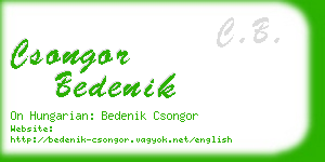 csongor bedenik business card